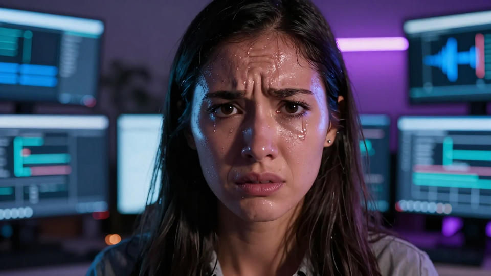 A developer looking very stressed