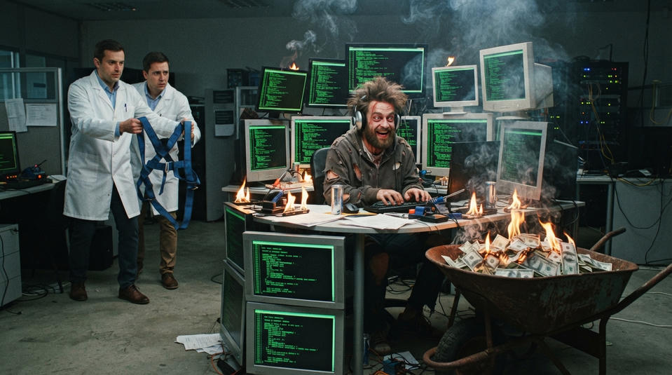 Mad coder about to be restrained